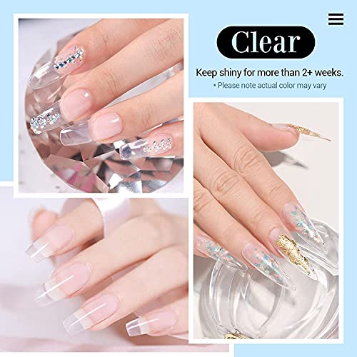 AZUREBEAUTY Dipping Powder Clear Color 2OZ with 5+3 Pcs Dipping Powder Liquid Set- 15ml Large Capacity Dip Powder Base & Top, Bond, Activator, Brush Saver for Dip Powder Nail Kit No Nail Lamp Needed