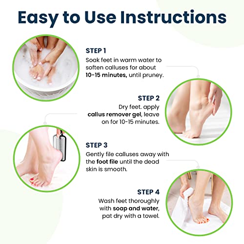 Tea Tree Foot Soak, Callus Remover Gel - Extra Strength Callus Remover Gel & Foot Soak With Epsom Salts For Calluses & Tea Tree Oil Foot Balm/ Moisturizer For Dry Cracked Feet