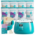 Digital Waxing Kit for Women & Men - 8 Packs Lavender & Milk Hard Wax Beans with Fast-Melting Silicone and Pre/Post Care Wipes - A