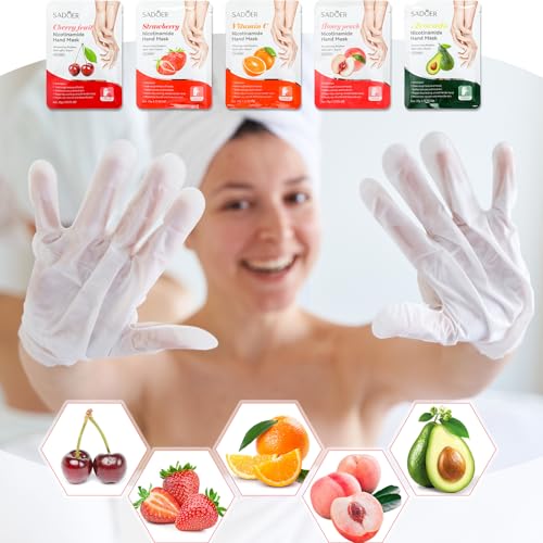 48 Pcs Fruits Beauty Hand Foot Mask Bulk Hydrating Hand Foot Moisturizing Gloves Aloe Mask for Spa Kit Beauty Skincare Gift Kits for Women