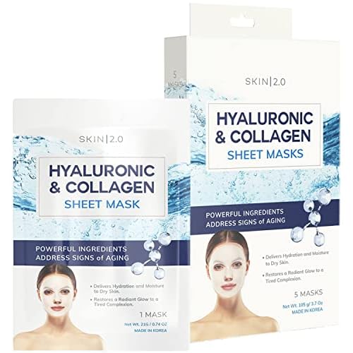 Hyaluronic & Collagen Beauty Value Set - Serum, Moisturizer & Face Masks