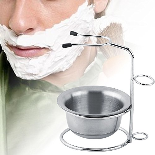 Men Shaving Kit, Fashionable Men Shave Tool Kit, Stainless Steel Shaving Brush Stand Holder, Soap Mug Bowl