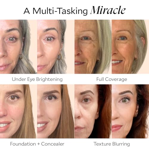 Fi?ra Luxury Concealer & Foundation with Anti-Aging Ingredients - Full Coverage for Dark Circles, Wrinkles, Fine Lines, and Spots, All-Day Wear For Mature Skin - Neutral Beige, 0.5 FL. OZ. / 15 ML