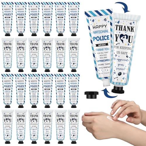 Loopeer 24 Pcs National Police Week Gifts - Double Sided Hand Cream Cop Gifts Bulk for Cop Appreciation Law Enforcement Graduation Police Academy Attorneys and Dad