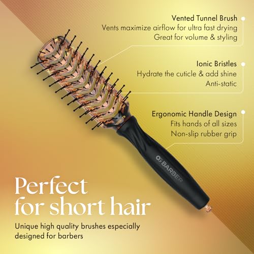 Olivia Garden Barber Wave Brush Collection ? Vegan Boar & Combo Bristle Variations, Palm, Tunnel, Fade Brushes