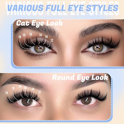 Lash Clusters Kit with Spikes 80D Volume Eyelash Extension Kit 360pcs 10-20mm Individual Lashes Manga DIY Lash Extension Kit with Bond, Seal and Tweezers by Ruairie