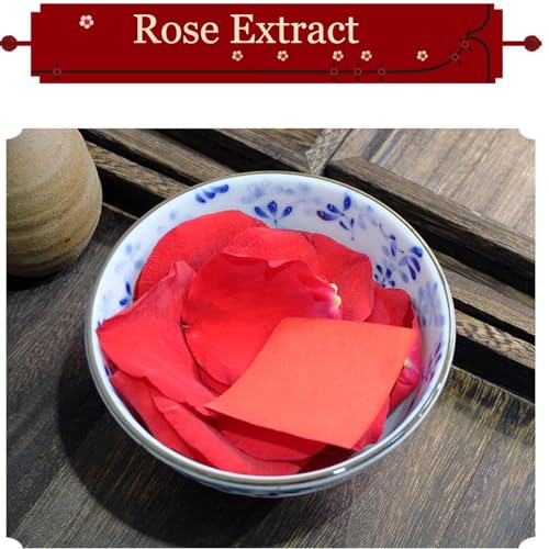 Traditional Chinese Lipstick, 12 PCS Makeup Rouge Lipstick Papers, Non-stick Cup, Long-lasting Matte with Red Storage Box, Rose
