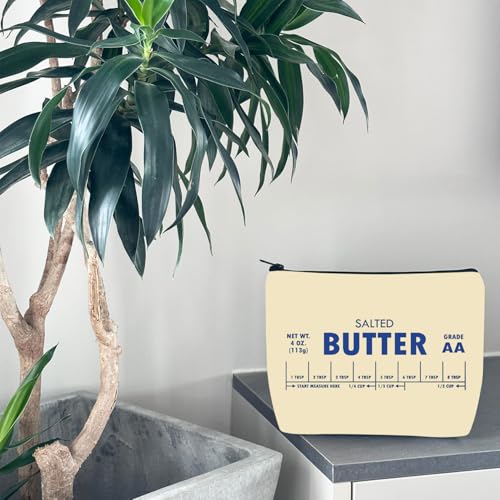 WCGXKO Salted Butter Makeup Bag - Funny Baking Gift for Butter Lovers