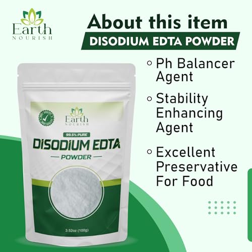 Disodium EDTA - 3.52 Oz / 100g | Pure Cosmetic Grade Raw Material White Crystalline Powder for DIY Body Soaps, Hair Shampoo & Conditioner, Facewashes Foam Builder & Cleanser