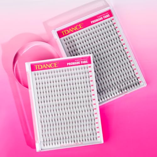TDANCE Premade Fans Eyelash Extensions 320 Fans Pre Made Fans Lash Extensions Middle Stem Heat Bonded Premade Lash Fans Volume Lash Extensions(320-WISPY-5D-0.07-C-8-15mm)