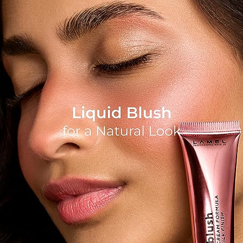 Lamel BB Blush for Cheeks Makeup - Lightweight and Long Lasting Liquid Blush - Blendable Cream Formula for Cheeks, Natural Finish Cream Contour - 402 (Pink Blossom) - 10ml/0,33fl.oz