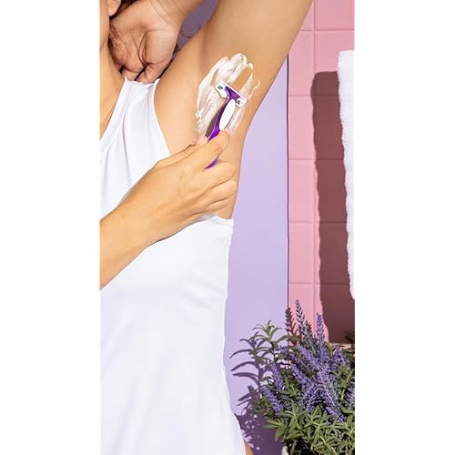 BIC Soleil 3 Scented Women's Disposable with 3 Blade Razors, Calming Lavender Scent and Vitamin E Moisture Strip, 10-Count