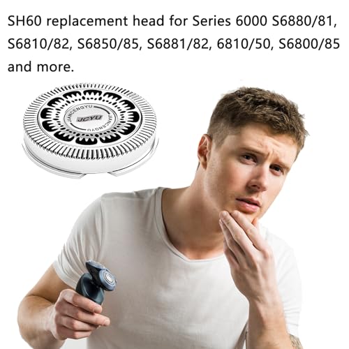 SH60 Replacement Heads Compatible with Philips Norelco Series 6000 Replacement Heads Blades for S6880/81 S6810/82 S6850/85, 3Pack