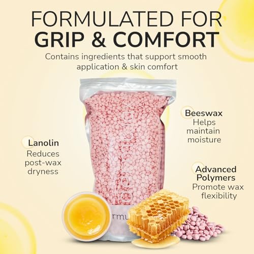 Pink Chiffon Hard Wax Beads ? Creamy Professional Hard Wax with a Cotton Candy Pink Finish - Ideal for Brazilian Hair Removal ? Quick Drying & Pliable - Suitable for all Skin & Hair Types