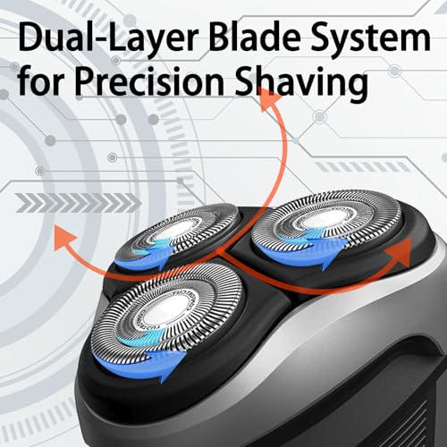 Upgraded SH30/52 Replacment Blades for Series 1000, 2000, 3000 and PTxxx series Razors, Dual-Ring Precision Shaving Heads with Titanium Coating, 6Pack.