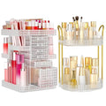 2 Pack Makeup Organizer Set, 6 Drawer, 2 Tier Rotating Makeup Organizer