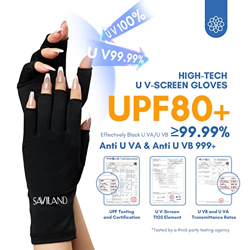 SAVILAND 36 Colors Mirror Chrome Nail Powder Set with UPF80+ U V Gloves for Nails