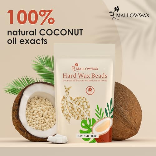 Hard Wax Beads 2-Pack, 1lb lavender wax beads + 1lb Coconut cream wax for hair removal