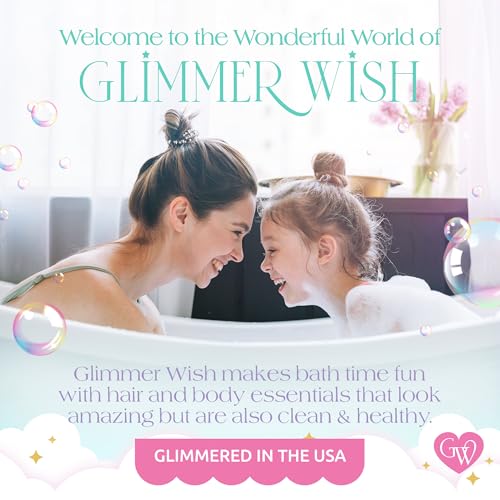 Glimmer Wish Premium Unicorn Shampoo + Conditioner + Body Wash, Vanilla Cotton Candy Scent, Dermatologist Tested, Sulfate & Sulfite Free, Paraben Free, PEG & EDTA Free, 100% Vegan, Cruelty & Gluten