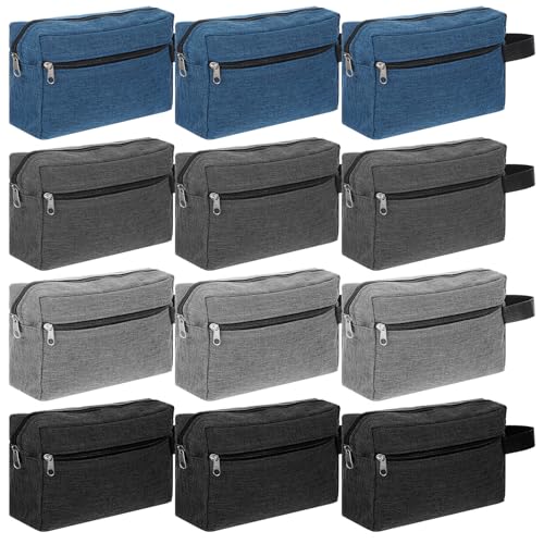 MAQUITA 12 Pcs Travel Toiletry Bag for Women Men Large Water Resistant Shaving Hanging Cosmetic Bag with Handle and Divider Storage Travel Pouch Case for Cosmetics Toiletries Accessories