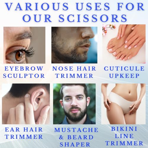 Small Scissors by Christina Moss Naturals¢ç for Eyebrows, Nose Hair, Nails, Beard, Round Tip, Professional Grooming