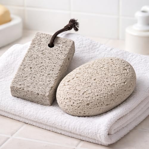 Pumice Stone, Natural [Made in Japan] Ergonomic Shape, Extra Fine Texture, Hard & Cracked Skin Callus Remover for Men, Women, Kids and Gifts.(2pcs Set(Coarse/Fine Smooth))