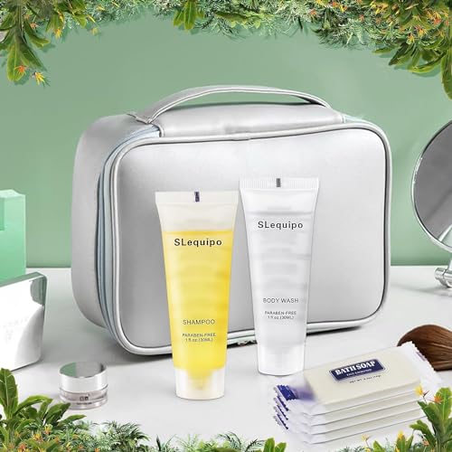 Hotel Soaps and Toiletries Bulk Set: 90 Pcs 3-Piece Set - 30 Hotel Bar Soap 0.5oz, 30 Shampoo, 30 Body Wash Travel Size - Bulk Mini Guest Toiletries