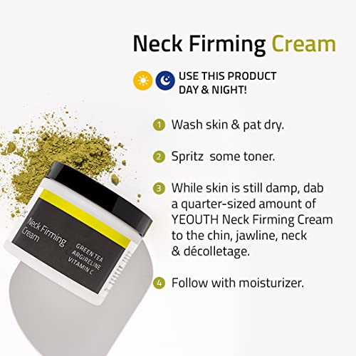 YEOUTH Neck Cream with Vitamin C, Skin Firming Moisturizer for Women and Men, Face and Neck Firming Cream Targets Double Chin, D?colletage, and Chest 2oz