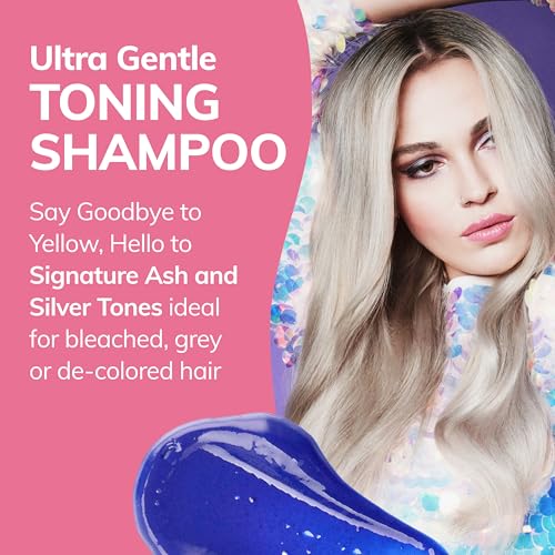 Fanola No Yellow Purple Shampoo - Purple Color Depositing Shampoo for Blondes, Bleached & Grey Hair - Formulated with Violet Pigment to Remove Brassy Tones from Hair - 33.8 Fl oz / 2 Pack