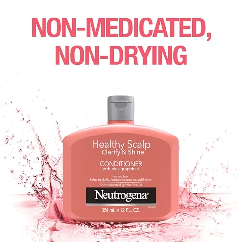 Neutrogena Exfoliating Healthy Scalp Clarify & Shine Conditioner for Oily Hair and Scalp,Anti-Residue Conditioner with Pink Grapefruit,Paraben & Phthalate-Free,Color-Safe,12oz,(Pack of 2)