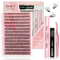 One V Salon, DIY Lash Cluster Kit, 4 Pack Kit: 280 Pc 40D-C Curl, Lash Clusters/Bond & Seal/Applicator Tool/Remover
