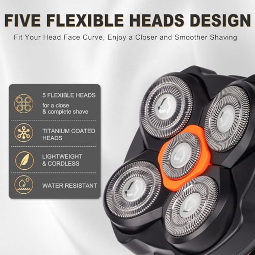 Shaver Replacement Heads Compatible with Microtouch Titanium Head Shaver, for Bald Men Electric Shaver Replacement Heads,2 Pack