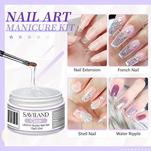 SAVILAND Electric Nail Drill Professional: 35000RPM PRO Nail Drill Kit with Clear Nude Nail Extension Kit