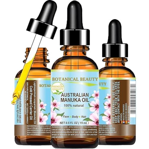 Botanical Beauty MANUKA OIL WILD GROWTH RAW 100% Natural VIRGIN UNREFINED Cold Pressed Carrier Oil. for Skin, Face, Hair, Lip and Nail Care Anti-Aging 0.5 Fl Oz - 15 ml