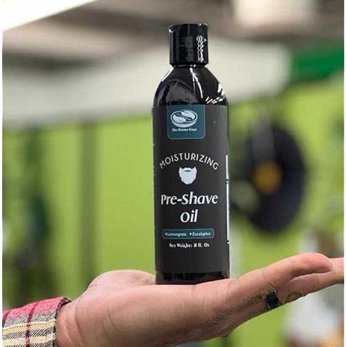 8 fl. Oz, Pre Shave Oil for Men, Excellent Shaving oil for Men with Sensitive Skin, Prepares for a burns free Shave, Works with Straight or Safety Razor (Lemongrass & Eucalyptus)