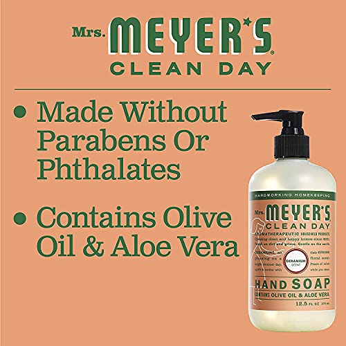 Mrs. MEYER'S Liquid Hand Soap Geranium 12.5 Fl Oz (Pack of 4)