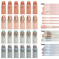 24 Sets Travel Makeup Brush Set Bridesmaid Gift Face Make Up Brushes Angled Blush Brush Foundation Brush with Travel Makeup Bag for Wedding Bridal Gift