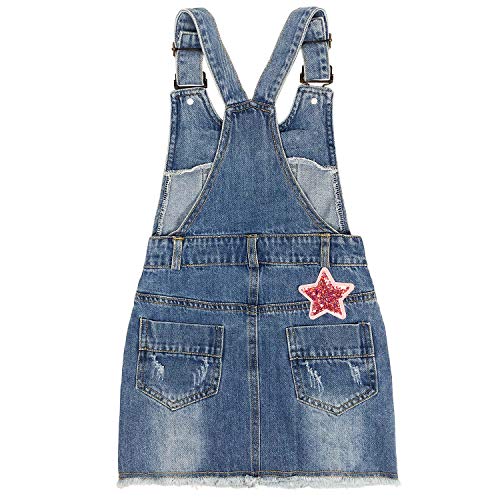 Peacolate 4-11T Little&Big Girls Jumper Dress Casual Strap Denim Overalls