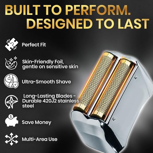 3 Pack Foil Shaver Replacement Compatible With Andis Model TS-1, TS-2 ((17150/17155/17200), Andis Blade Replacement with Stainless Steel Design for Smooth Shaving