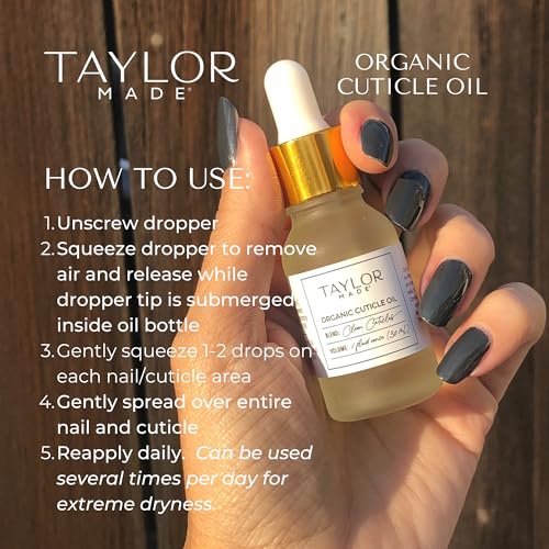 TAYLOR MADE Polish Cuticle Oil ? 100% Organic Cuticle Oil | Paraben-free | Non-toxic | Safe for All Ages | Results in less than 2 weeks | Infused with orchid oil | Nail Oil (Bottle & 2 Pens)