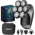 7D Head Shavers for Bald Men - 5 in 1 kensen Electric Head Hair Shaver, Head Electric Razor with Nose Hair & Beard Trimmer Cordless IPX6 Waterproof Wet Dry LED Display Travel Case