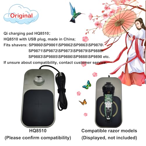 Qi Charging pad HQ8510 Compatible with Electric Shaver SP9860/SP9861/SP9863/SP9870/SP9873/SP9886/SP9888/SP9890