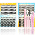 DIY Lash Clusters Extension Kit, 288pcs Natural Wispy Eyelash Clusters with Glue Tools for Home Application, 10-18mm D Curl Complete Starter Kit for Beginners