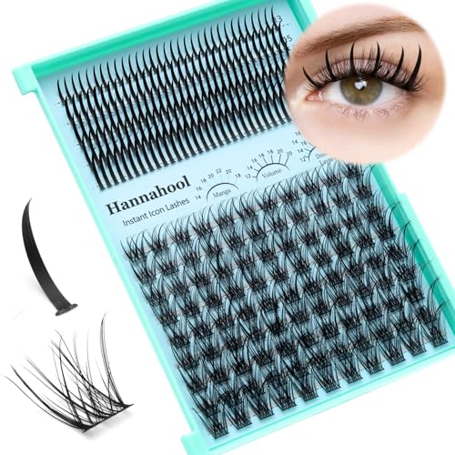 Mixed 12-22mm DIY Eye Lash Extensions Wide Stem Cluster Lashes Long Spikes Individual Fallse Lashes D Curl Volume Lashes (QL31-12-22MM)