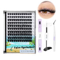 Large Pack 8-20mm to Choose D Curl Cluster Eyelash Extensions D Curl Wide Stem Individual False Eyelashes Dramatic Volume Eye Lashes Set Home DIY Lashes (Mixed 10-12-14-16mm Kit)