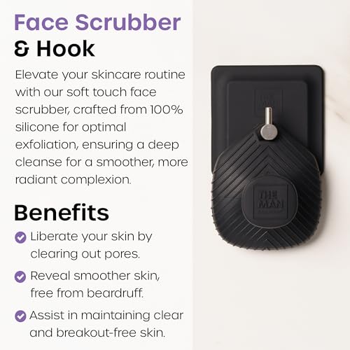 The Man Razor Bumps Serum & Silicone Face Scrubber with Hook - Bundle