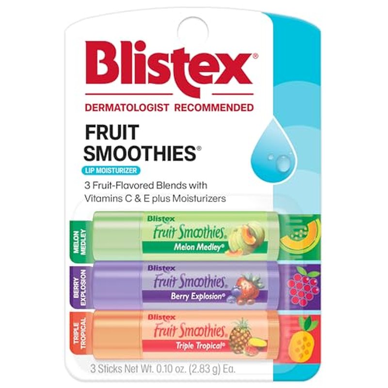 Blistex Fruit Smoothies Lip Protectant Assorted, 3 ct (Packaging May Vary)