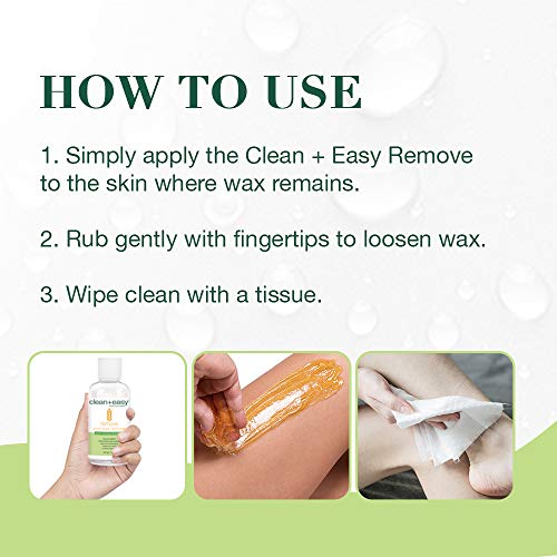 Clean + Easy After Wax Remover Oil for Skin ? Post Wax Care & Soothing Residue Remover for Smooth Skin, 5 fl oz
