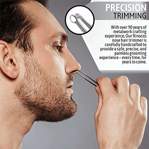 [Made in Korea] Hand-Made Nose Hair Trimmer for Men - Nasal Clippers, Nose Hair Clippers, 304 Surgical-Grade Stainless Steel, Eyebrow Trimmer, Third-Generation Craftmanship (Blue)