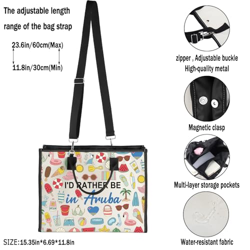 G2TUP Aruba Lover Gift I'd Rather Be in Aruba Makeup Bag Aruba Trip Cosmetic Bag Aruba Souvenirs Gift Aruba Travel Gift (Be in Aruba TT)